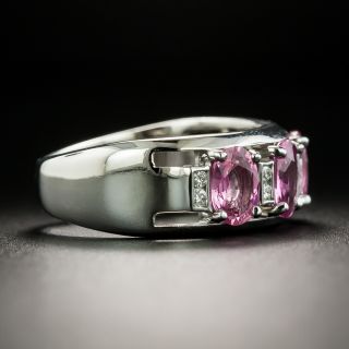Estate Pink Sapphire and Diamond Band Ring