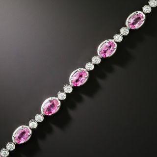 Estate Pink Sapphire and Diamond Bracelet - 3