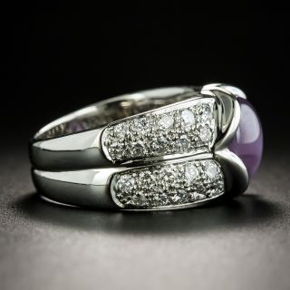 Estate Pink Star Sapphire and Diamond Ring