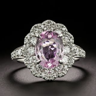 Estate Pink Topaz and Diamond Ring - 2
