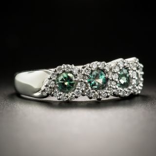 Estate Platinum Alexandrite and Diamond Band Ring
