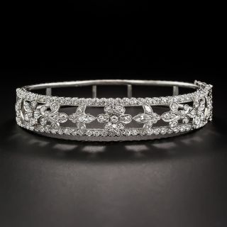 Estate Platinum and Diamond Bangle Bracelet 