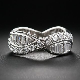 Estate Platinum and Diamond Wedding Band 