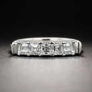 Estate Platinum and Square-Cut Diamond Band Ring