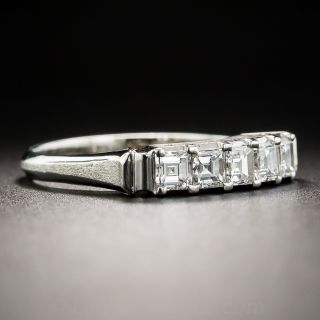 Estate Platinum and Square-Cut Diamond Band Ring