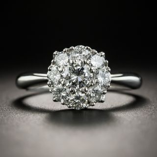 Estate Platinum Diamond Cluster Ring - 1