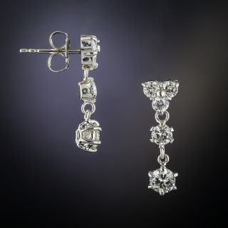 Estate Platinum Diamond Dangle Earrings