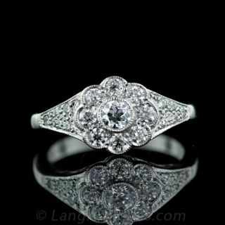 Estate Platinum Diamond Florette Ring Main View 1
