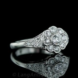 Estate Platinum Diamond Florette Ring