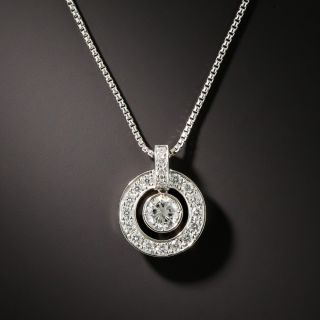 Estate Platinum Diamond Pendant Necklace - 2