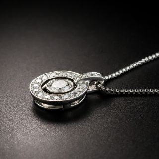 Estate Platinum Diamond Pendant Necklace