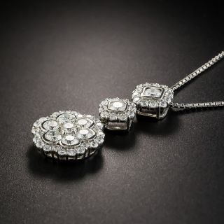 Estate Platinum Diamond Pendant Necklace