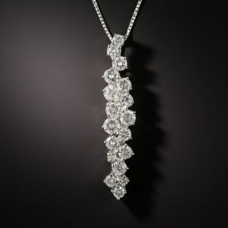 Estate Platinum Diamond Pendant - 1