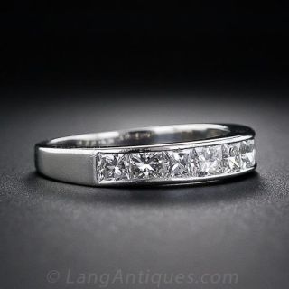 Estate Platinum Princess-Cut Diamond Band