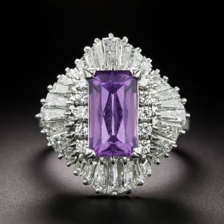 Estate Purple Spinel and Diamond Ballerina Ring - 2