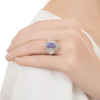 Estate Purple Spinel and Diamond Ballerina Ring