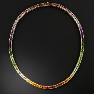 Estate Rainbow Gemstone Necklace - 2
