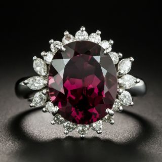 Estate Rhodolite Garnet and Diamond Cocktail Ring - 2