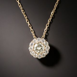 Estate Rose Gold Diamond Cluster Pendant - 2