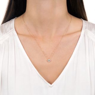 Estate Rose Gold Diamond Cluster Pendant