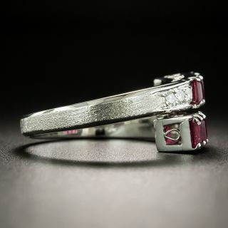 Estate Ruby and Diamond Bypass Ring