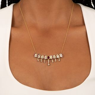 Estate Ruby and Diamond Necklace 