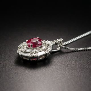 Estate Ruby and Diamond Pendant