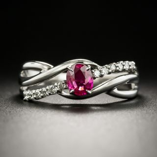 Estate Ruby and Diamond Twist Ring - 2