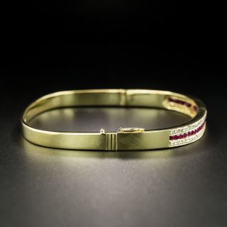 Estate Ruby Diamond Bangle Bracelet