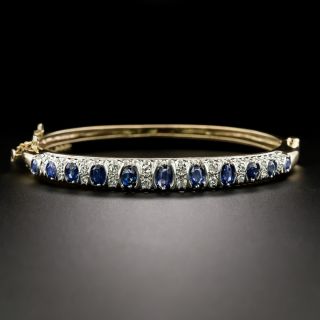 Estate Sapphire and Diamond Bangle Bracelet - 3
