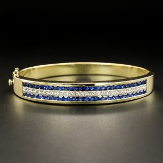 Estate Sapphire and Diamond Bangle Bracelet - 2