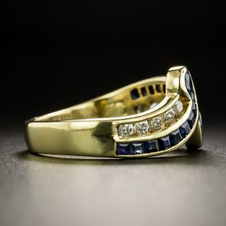 Estate Sapphire and Diamond Bypass Ring