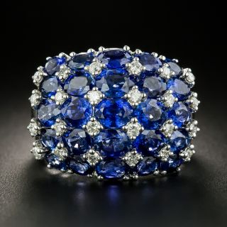 Estate Sapphire and Diamond Dome Ring - 2