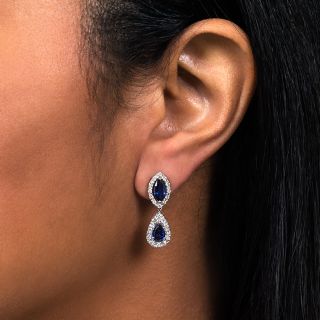 Estate Sapphire and Diamond Drop Earrings
