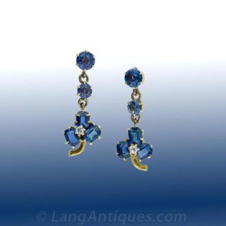 Estate Sapphire Diamond Earrings
