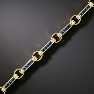 Estate Sapphire and Diamond Line Bracelet - 3