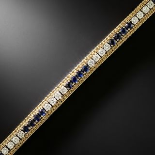 Estate Sapphire and Diamond Line Bracelet - 3
