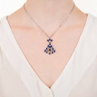 Estate Sapphire and Diamond Necklace