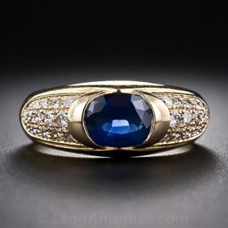 Estate Sapphire and Diamond Ring
