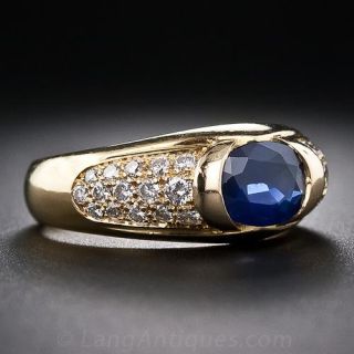 Estate Sapphire and Diamond Ring