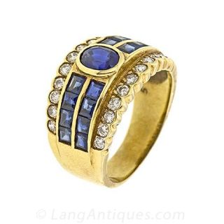 Estate Sapphire and Diamond Ring