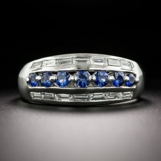 Estate Sapphire and Diamond Three-Row Ring - 2