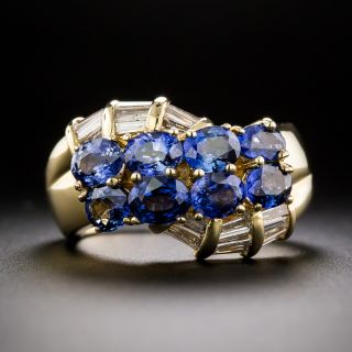 Estate Sapphire and Diamond Twist Ring - 1