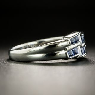 Estate Sapphire and Diamond Zig-Zag Ring