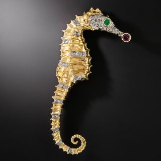 Estate Seahorse Brooch - 2