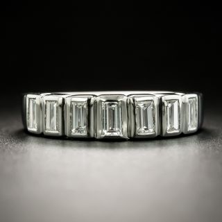 Estate Seven-Stone Emerald-Cut Diamond Band Ring - 2