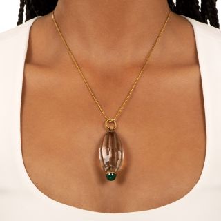 Estate Smoky Quartz Gem-Set Pendant