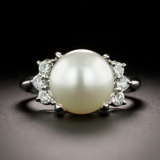 Estate South Sea Pearl and Diamond Ring - 2