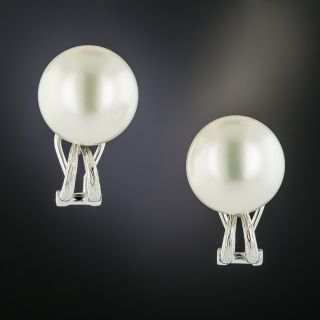 Estate South Sea Pearl Earrings - 2