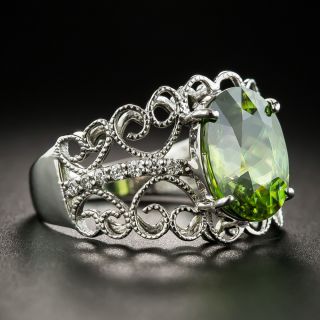 Estate Sphene 18K Gold Diamond Ring 